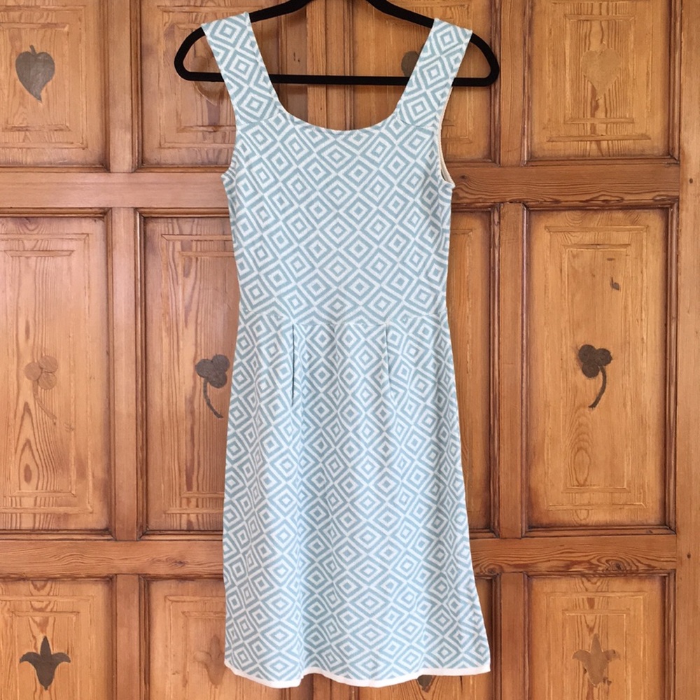 Tulle mint and cream diamond pattern dress